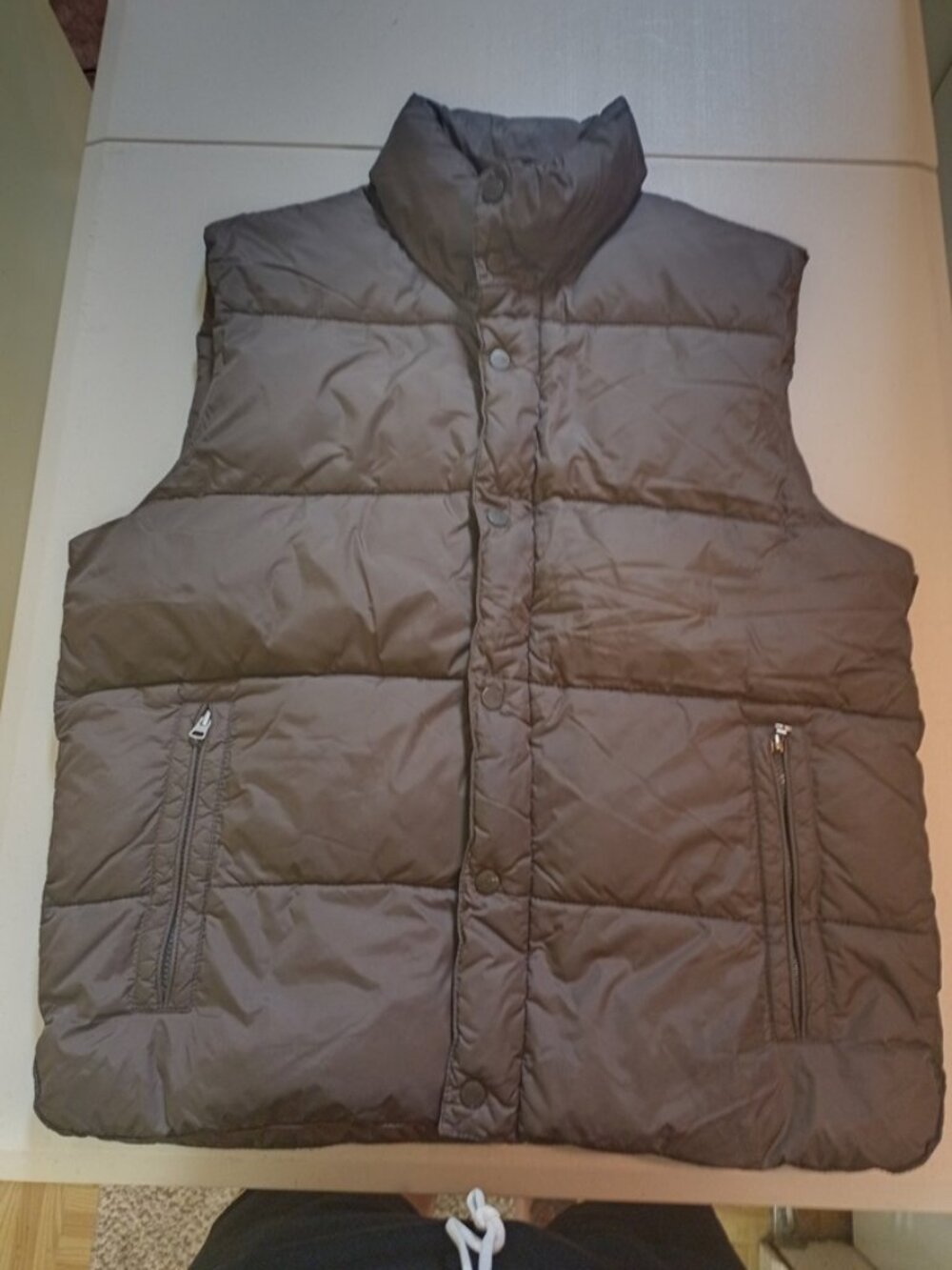 Old Navy Puffer Vest Jacket Coat Gray Adult Medium